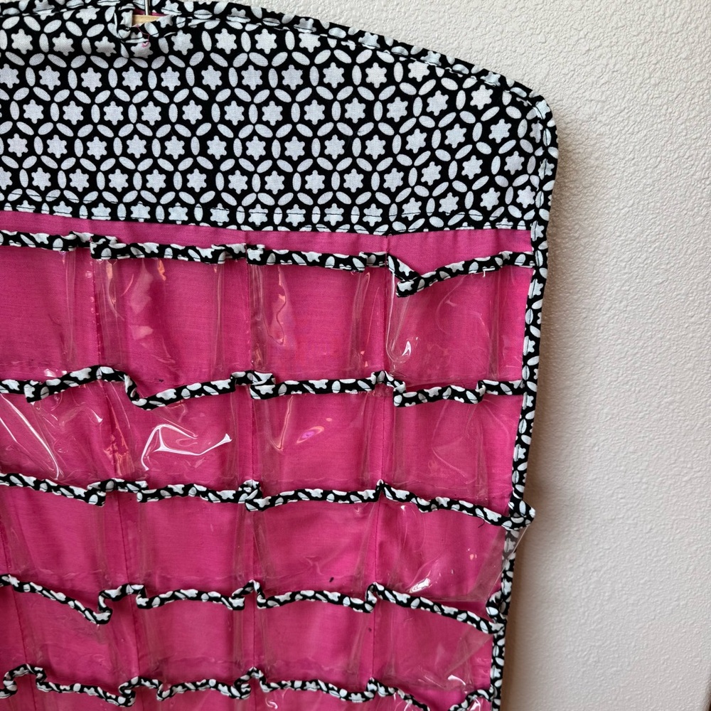 Pink Hanging Jewelry & Accessory Organizer - Patterned Top - Picture 4 of 4